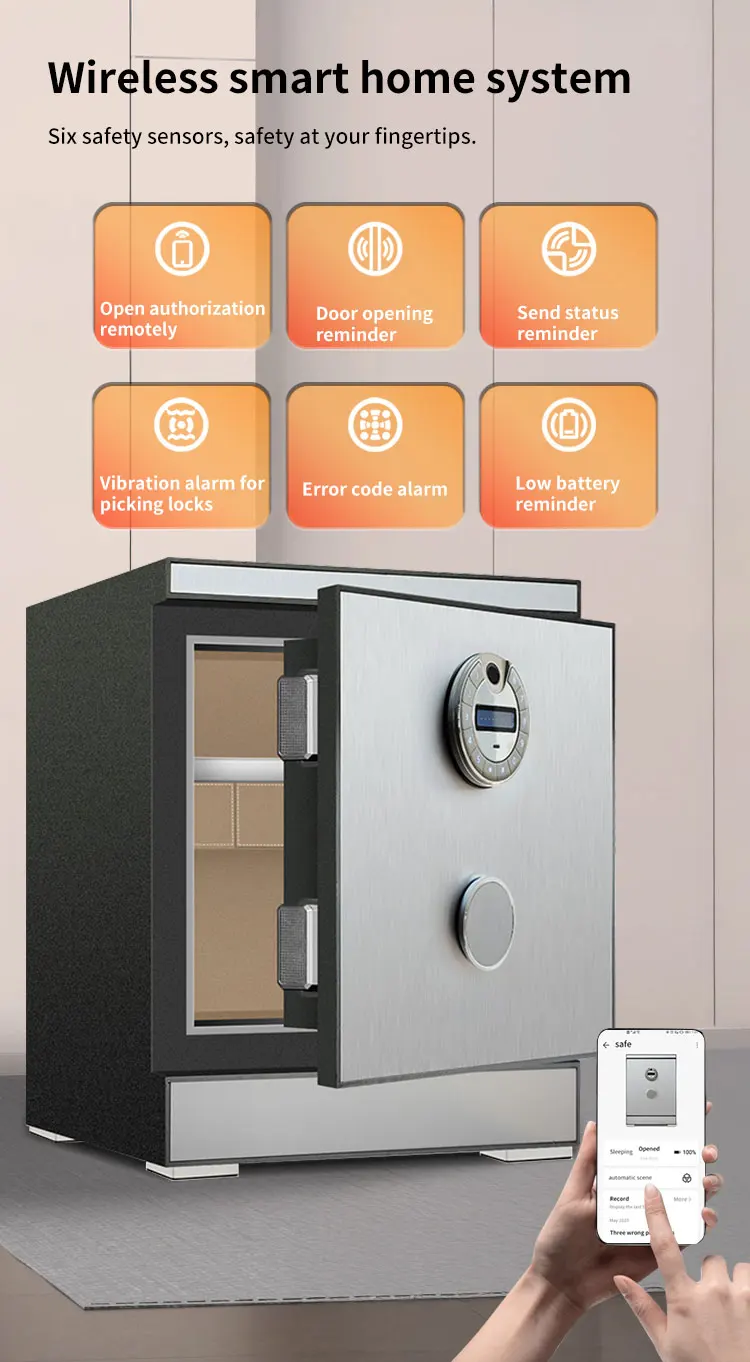 CEQSAFE Best Selling Luxury Steel TUYA APP WIFI Safe Box with Digital Lock Anti-Theft Safety Box details
