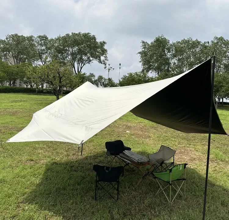 Portable folding outdoor sunshade cloth thickened sunshade canopy  camping canopy silver plated sunshade tent