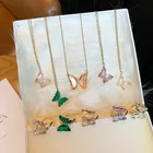 Necklace Light Luxury Personality Set Transparent Three-dimensional Crystal Butterfly Necklace