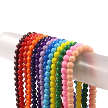 stock for sale 10mm non trace glass bead with drilled hole color beads for bracelets and jewelry making