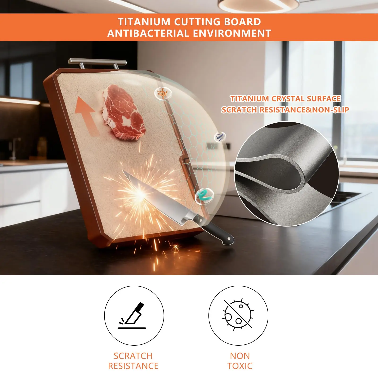 product custom wood cutting board with stand sharpener handle reversible grid pattern kitchen chopping block-8