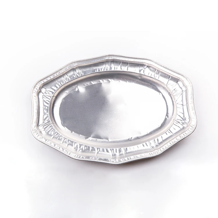 product tb87 large shaped aluminum plate rapid heat conduction lightweight portable microwave safe foil bowl-1