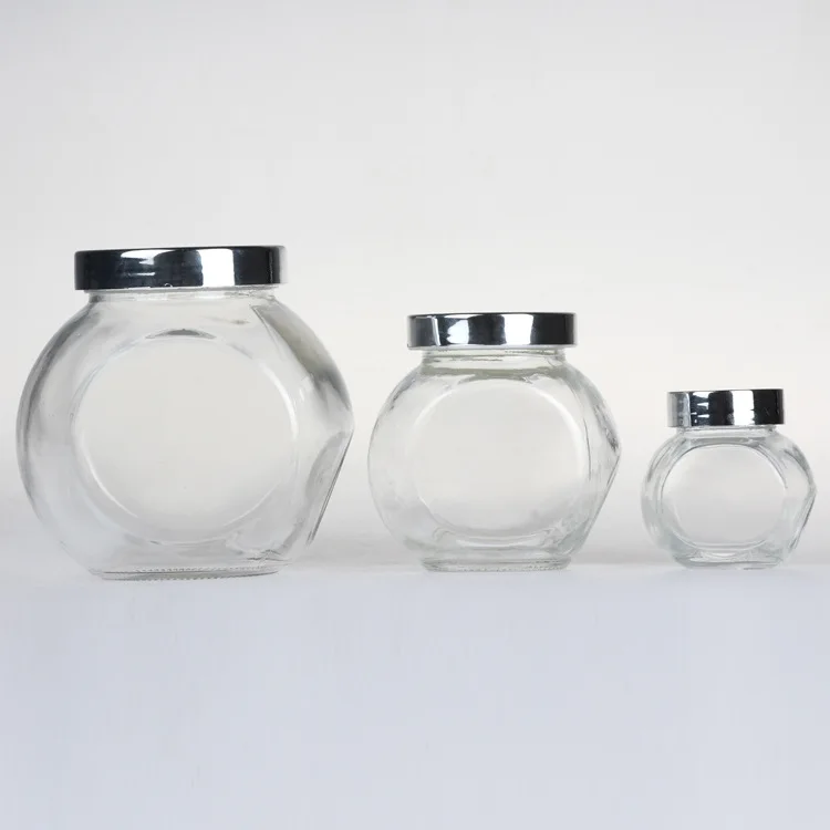 Wholesale 480ml Spice Bottles Glass Jam Jelly Glass Jar With Metal Lid