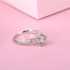 Diamond Ring Rings Luxury Jewelry Exquisite Crown Real 18K White Gold Diamond Ring For Wedding Ring