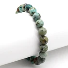 Turquoise Round Bead Natural African Turquoise Round Bead Elastic Bracelet Hot Selling Wholesale