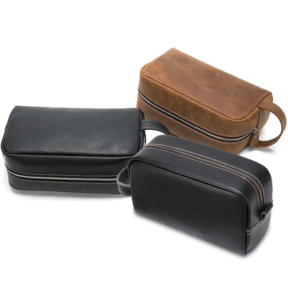 leather toiletry pouch