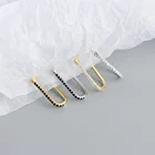 Sterling Silver Hoops Isunni S925 Sterling Silver Gold Plated Geometric Rectangular Hoops Earrings
