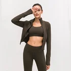 Wear Flexible Active Wear Women Long Sleeve Gym Yoga Sports Jacket With Thumb Holes
