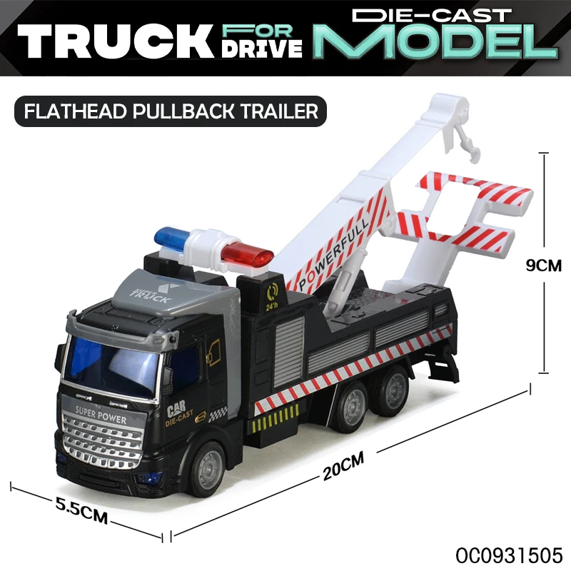 6pcs miniature 3d metal model kits car toys crane transport truck pull back