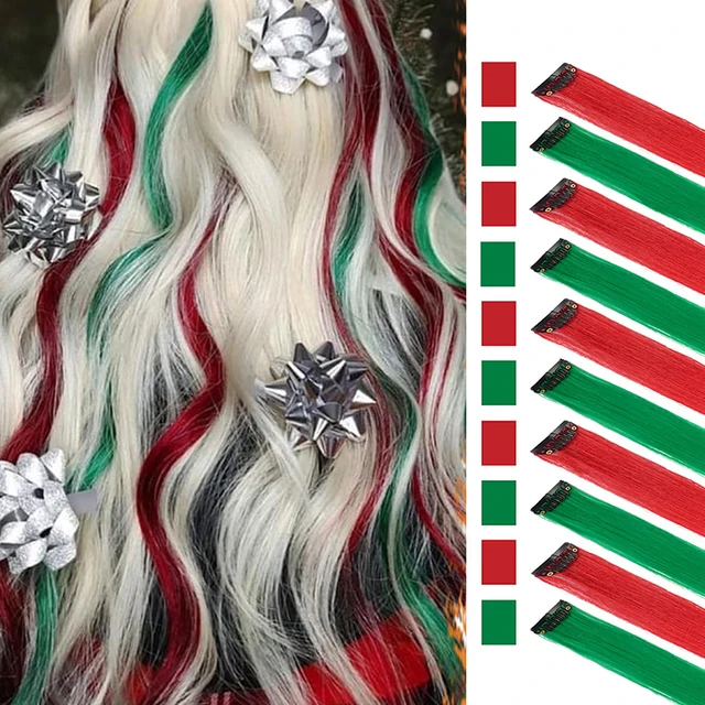 Christmas Holiday Party Decoration Supplies Wholesale Synthetic Fiber Accessories Hairpiece Hair Extensions Christmas Hair Piece