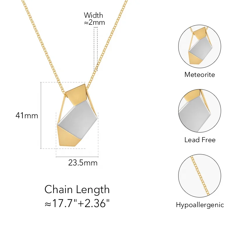 Original Design 18K Gold Plated Brass Jewelry New In Meteorite Pendant Necklace Hip-Hop Party Necklaces P223327