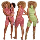 Family Top Quality Summer Family Matching Outfits Clothes Stripe Pattern Mommy And Me Outfits Pajamas