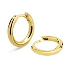 Hoop KRKC Fashion Earring Jewelry 12mm 15mm 14k 18k Gold Filled Men Stainless Steel Hoop Earrings For Women