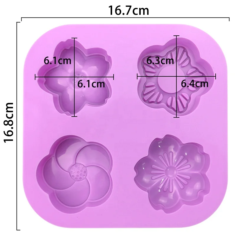 4 multi style flower shaped silicone cake mold high quality reusable candy chocolate soap silicone mold cake tools