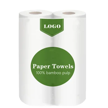 2 ply Biodegradable Bamboo Kitchen Roll Tissue Paper Towel
