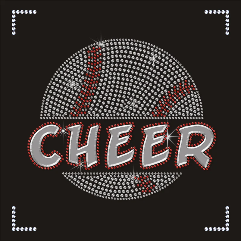 iron on patches warm up letter cheer Supper Bling Designer Rhinestone transfer