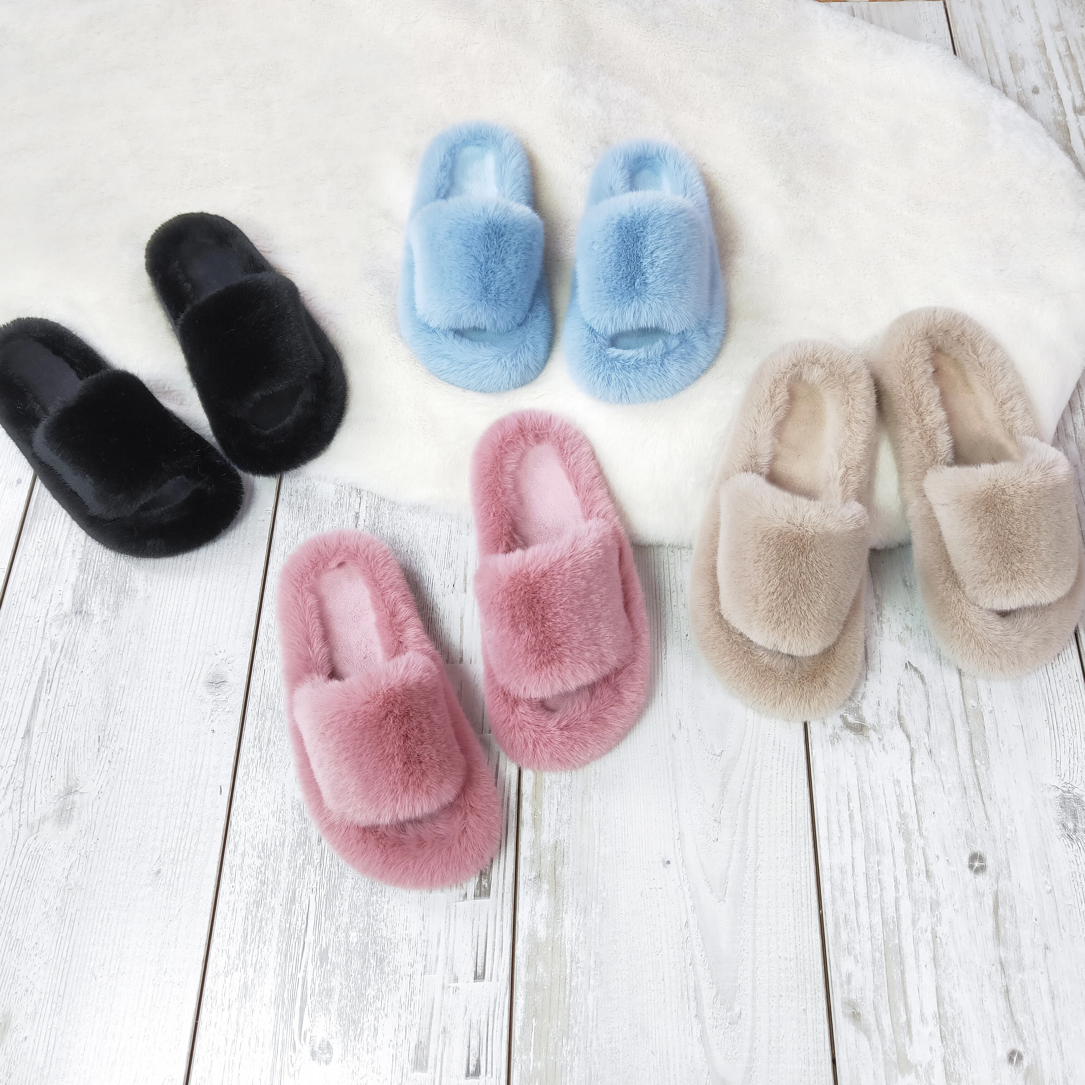 custom fur slippers