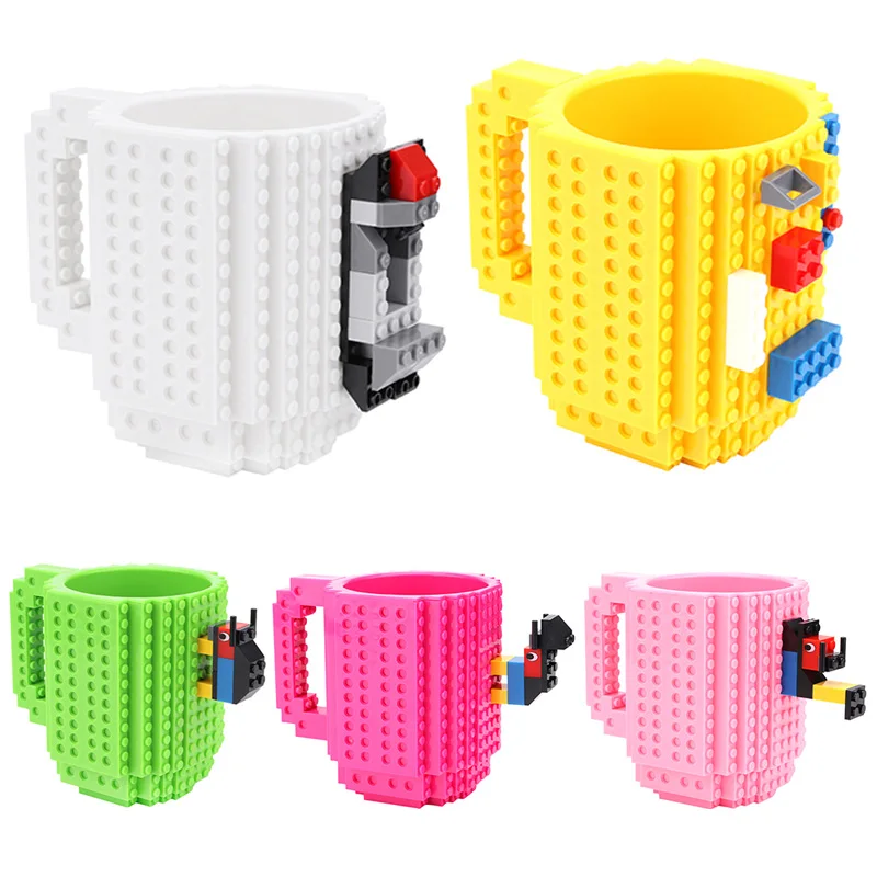 DYI  Brick Lego type puzzle Mug  Gift Drink kids Adults Creative USA Stock Xmas 