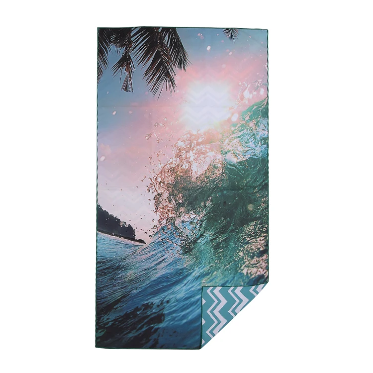 Chinese Manufacturer Personal Design Printing Custom Size Microfiber Beach Towel