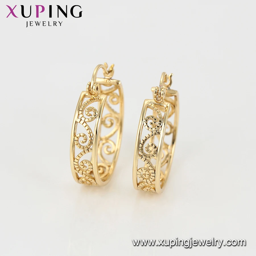 98885 xuping fashion 2019 new arrival 14k gold plated huggies earring for lady