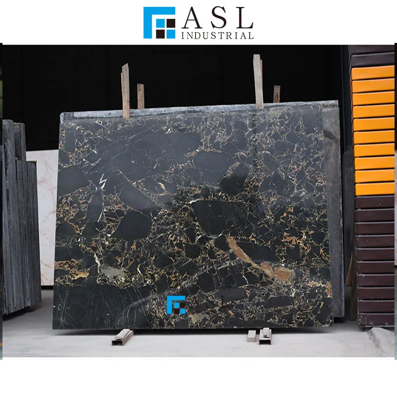 Athens portoro/porto black marble with gold/golden vein marble flooring tile wall cladding glossy black gold marble tiles