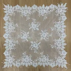 White White Modern Embroidery Tablecloth White Lace Banquet Tablecloth Wedding Plate Mat Hanging Pearls