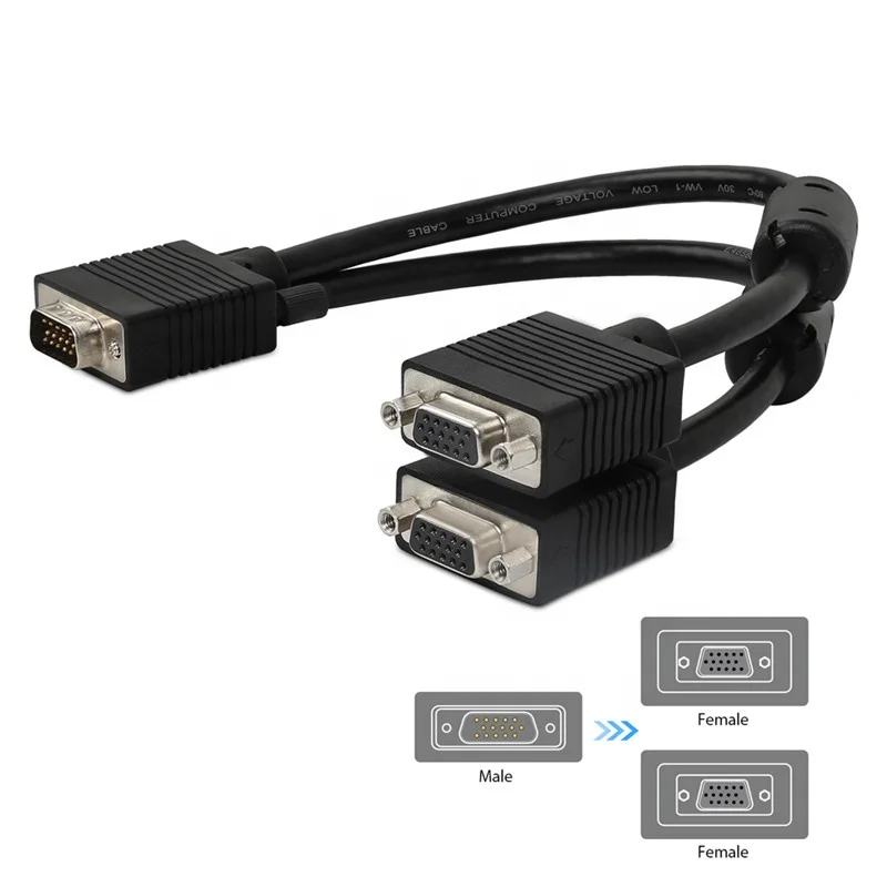 vga cable 1 input 2 output