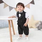 Summer Clothes Summer Factory Wholesale Boys Summer Clothes Romper Baby Toddler Boy Gentleman Romper Vest Two-piece Suit