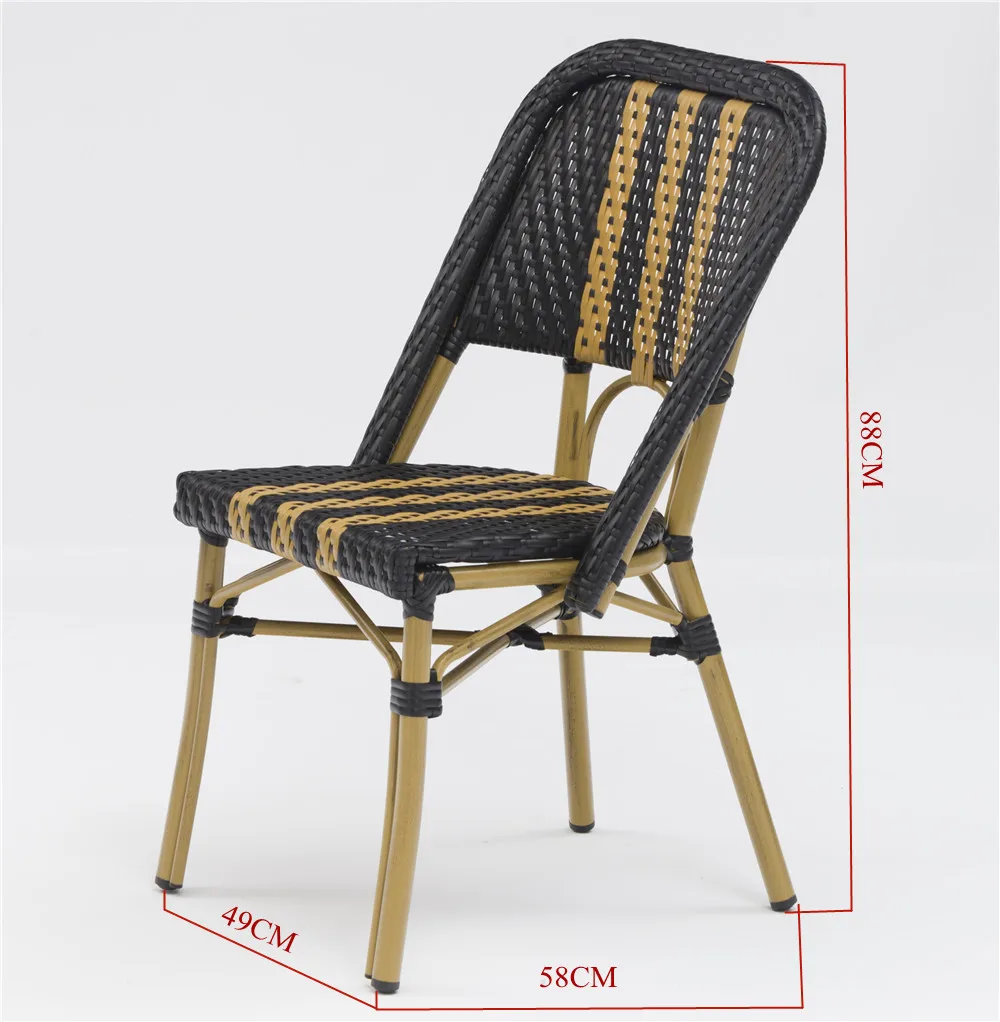 China Foshan furniture outdoor terrace leisure aluminum rattan dining chair