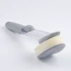 Brush Soap Cleaner Dispensing Sponge PP Tpr Bristle Dish Washing Brush With Handle