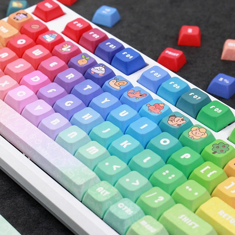 Rainbow Gradient XDA Keycap Mechanical Keyboard Customized Personalized Keycap