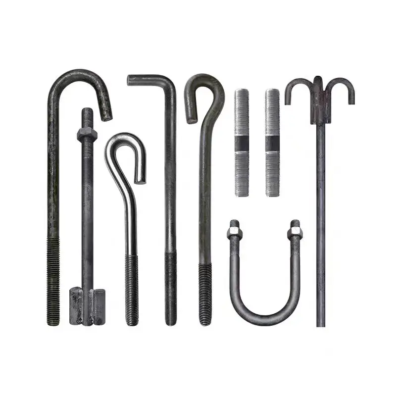 M12-M36 Zinc Plated Carbon Steel U-Bolts Din Standard Anchor Bolts J Bolt supplier