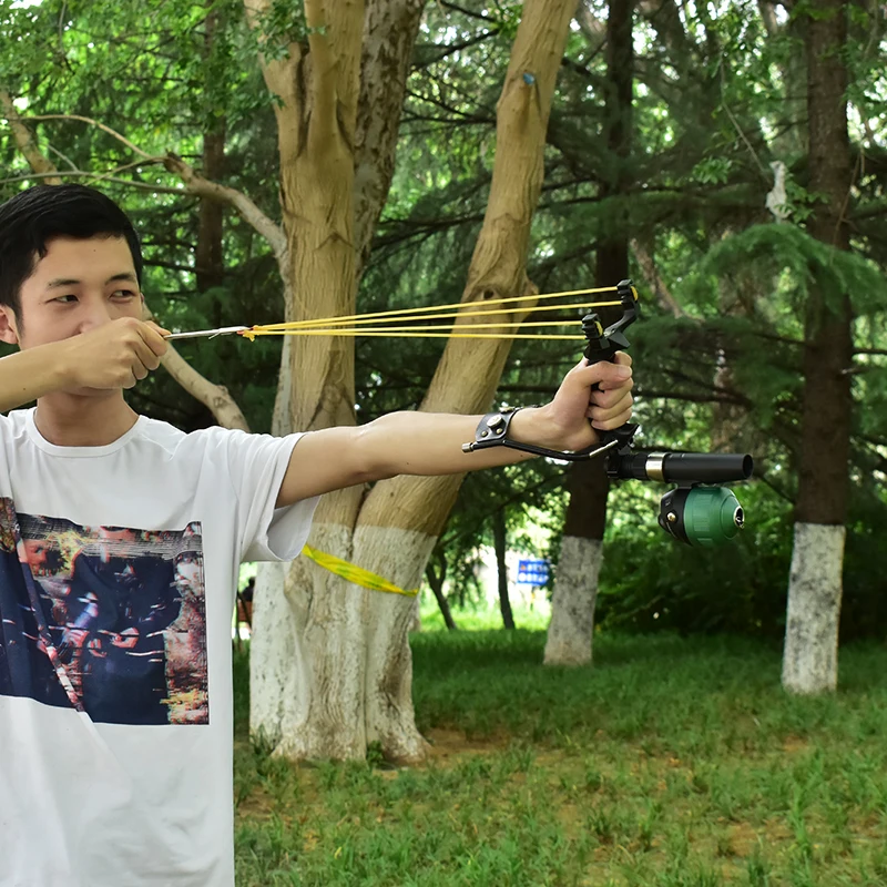 高品质钓鱼弹弓包弹弓射击渔线轮鱼镖户外狩猎弹弓橡皮筋