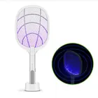 Multi-function 2 In 1 Electric Mosquito Killer Swatter Racket Battery Power 3000V Fly Bug Zapper With UV Light