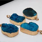 Gem New Design Heart Gemstone Necklace Pendants Blue Gem Crystal Heart Shape Pendant