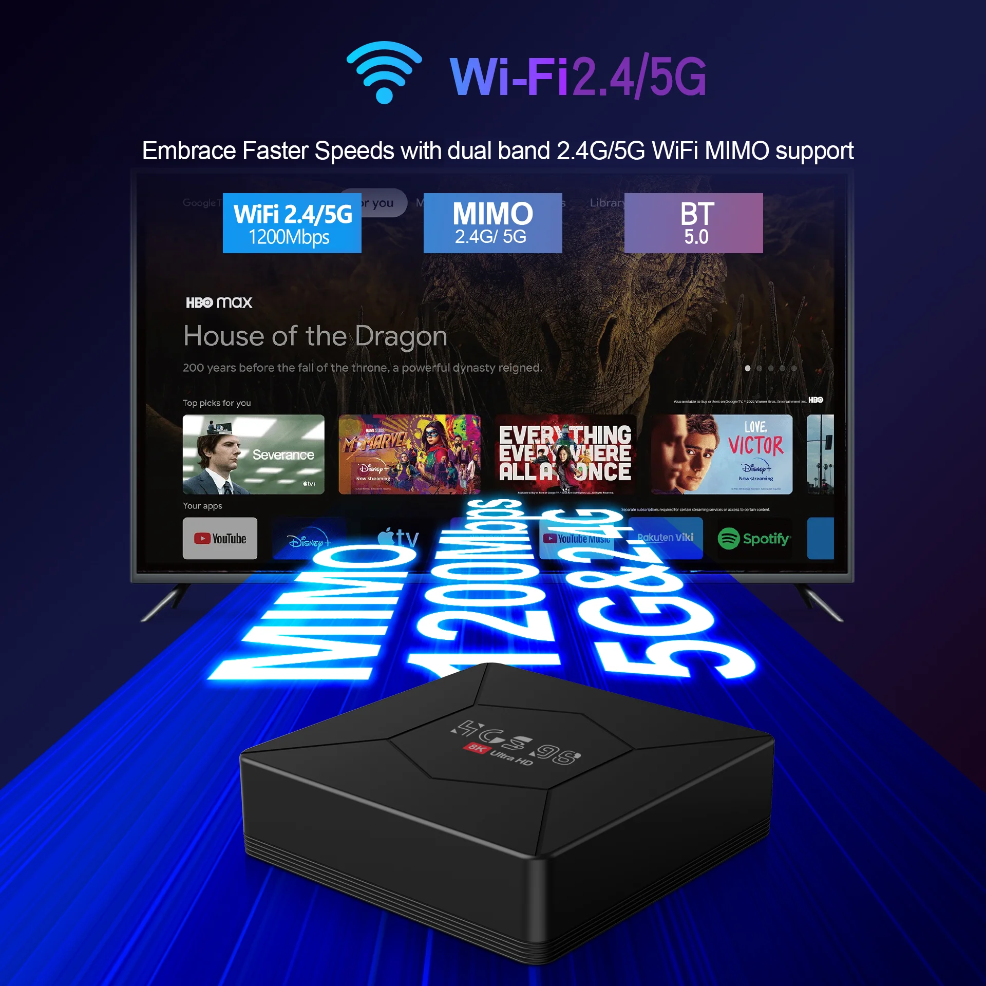 HCS98原始设备制造商定制高品质安卓13 Allwinner H313 4GB 64GB高清网络四核8k最热最热机顶盒4k测试