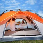 Family Family Big Tent Waterproof Pop Up Camping Glamping Tent 3-4 Person Automatic
