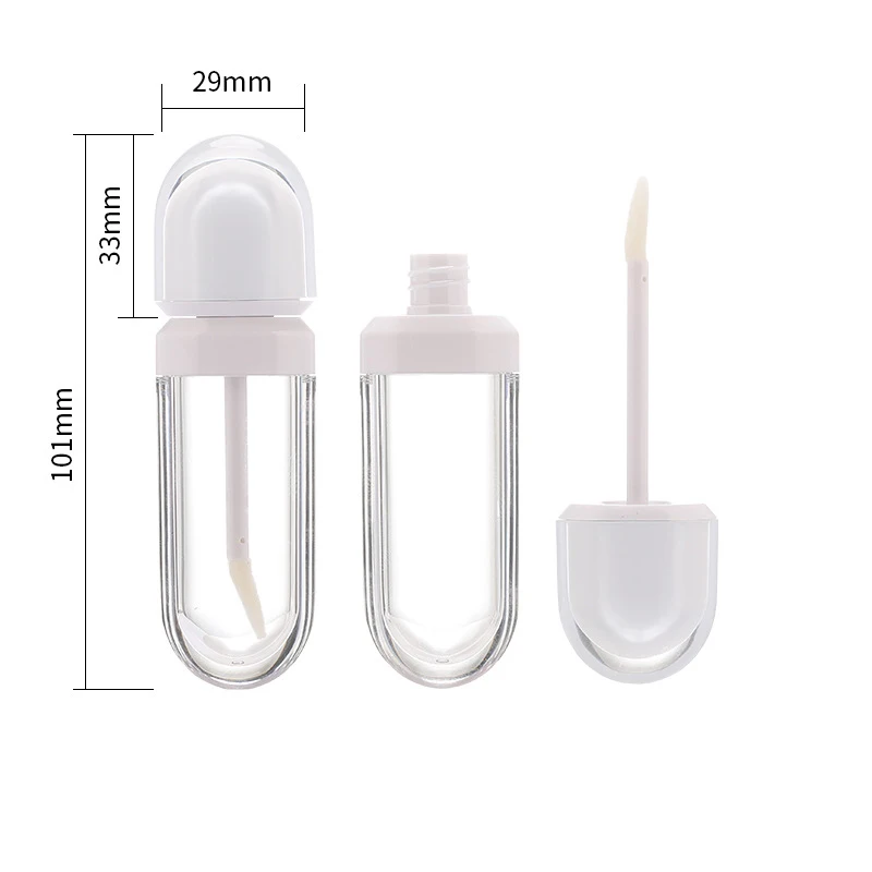 product 7ml hot sale flat lip glaze tube transparent lip gloss plastic bottle cosmetic packaging empty bottle-30