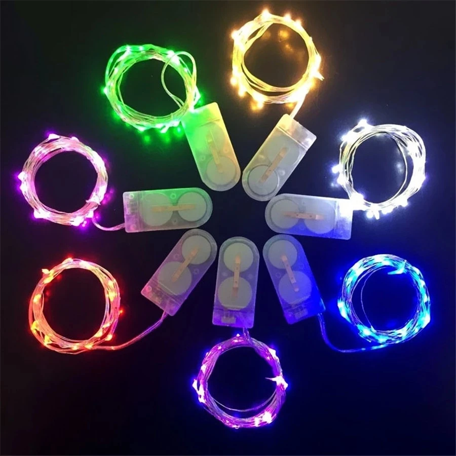 2M Battery Operated 20 LED string fairy silver light wire Halloween xmas 