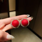 Stud Earring Earrings Red Earrings Fashion Trendy 2021 Crystal Red Stud Earring