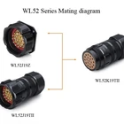 Socket Power Power Connector Socket WL52K19TII IP67 19 Pins Waterproof Socket Fast Power Screwed Socket Connector