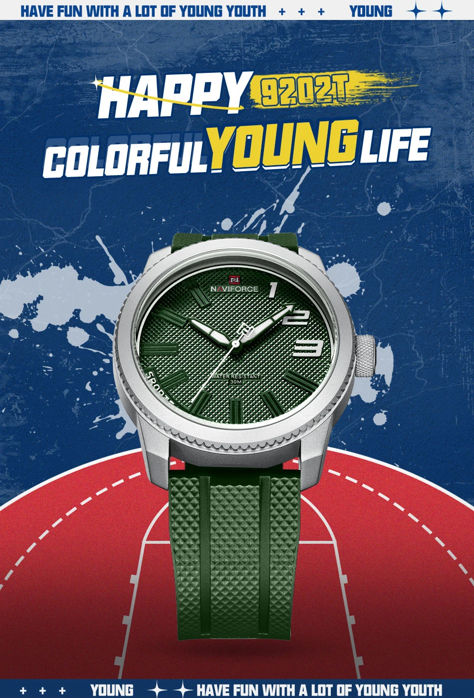 NAVIFORCE Men Wristwatch Top Brand Luxury Waterproof Watch Rubber Sport Business Original Quartz Male Clock Gift 9202T