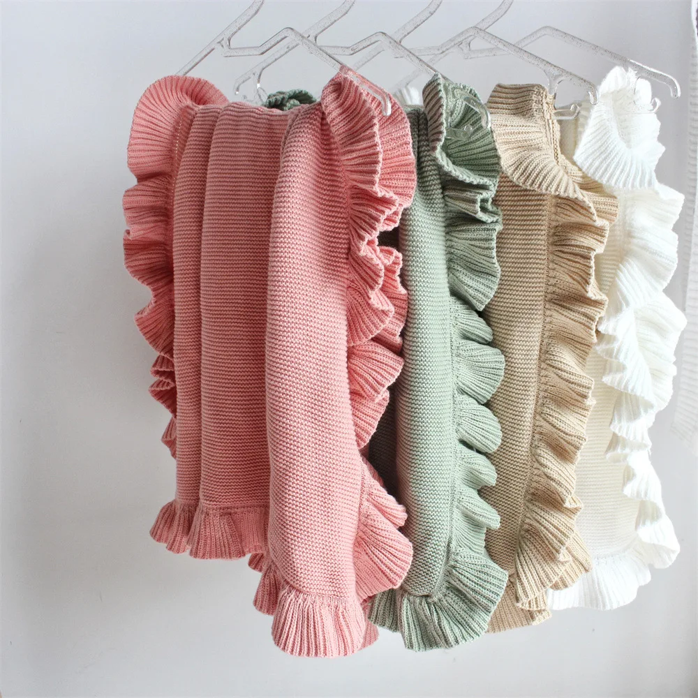 Baby Boho Bohemian Tassels Muslin Cotton Baby Receiving Blanket Toddler Cotton quilted ruffle thickened blanket