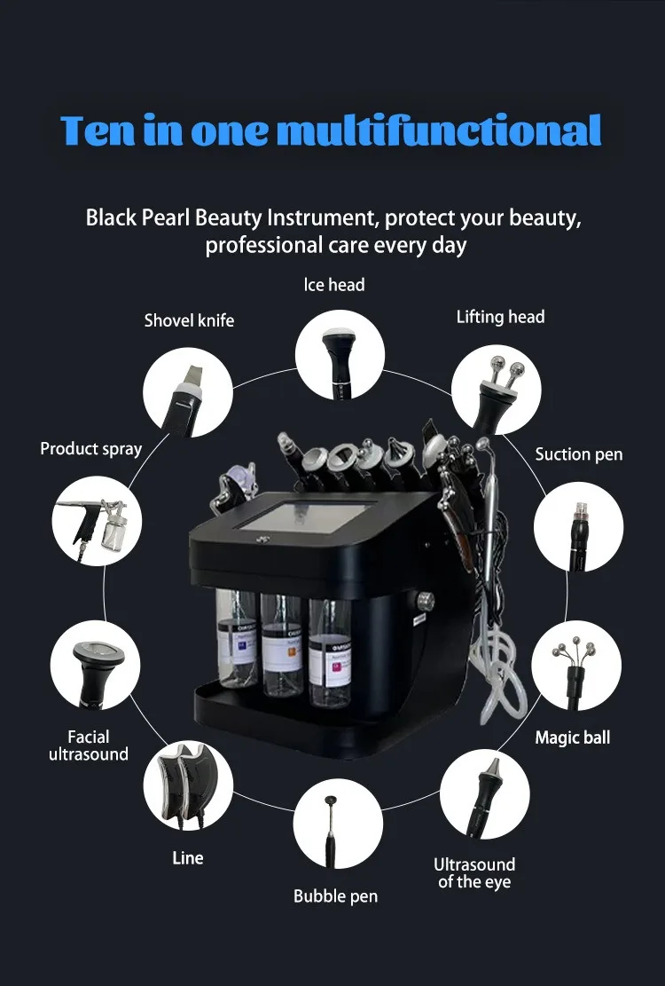 Aqua Peel Facial Machine Hydrodermabrasion Skin Rejuvenation Device for Professional Use 4 <strong>TECHNICAL SPECIFICATIONS</strong> Power: 110W Voltage: 100V/110V/220V Treatment Handpieces: 10 pcs Screen Size: 10.1inVacuum Range:0-90kpa Vacuum Range:0-90kpa Ultrasonic: 1Mhz / 2W/cm2 RF frequency:1.5Mhz Package Size: 47*45*42cm Package Weight: 10kg ReturnPolicy: <b class="magic-5"><span style="color: #2196ed;">30 Days Money back guarantee</span></b> <a href="http://skintechx.com/refund_returns" data-sm="true">Return Policy</a> ShippingDetails: <b class="magic-5"><span style="color: #2196ed;">FREE SHIPPING fast delivery</span></b> <a href="https://skintechx.com/shipping-policy" data-sm="true">Shipping policy</a> Aqua Peel Facial Machine Hydrodermabrasion Skin Rejuvenation Device for Professional Use