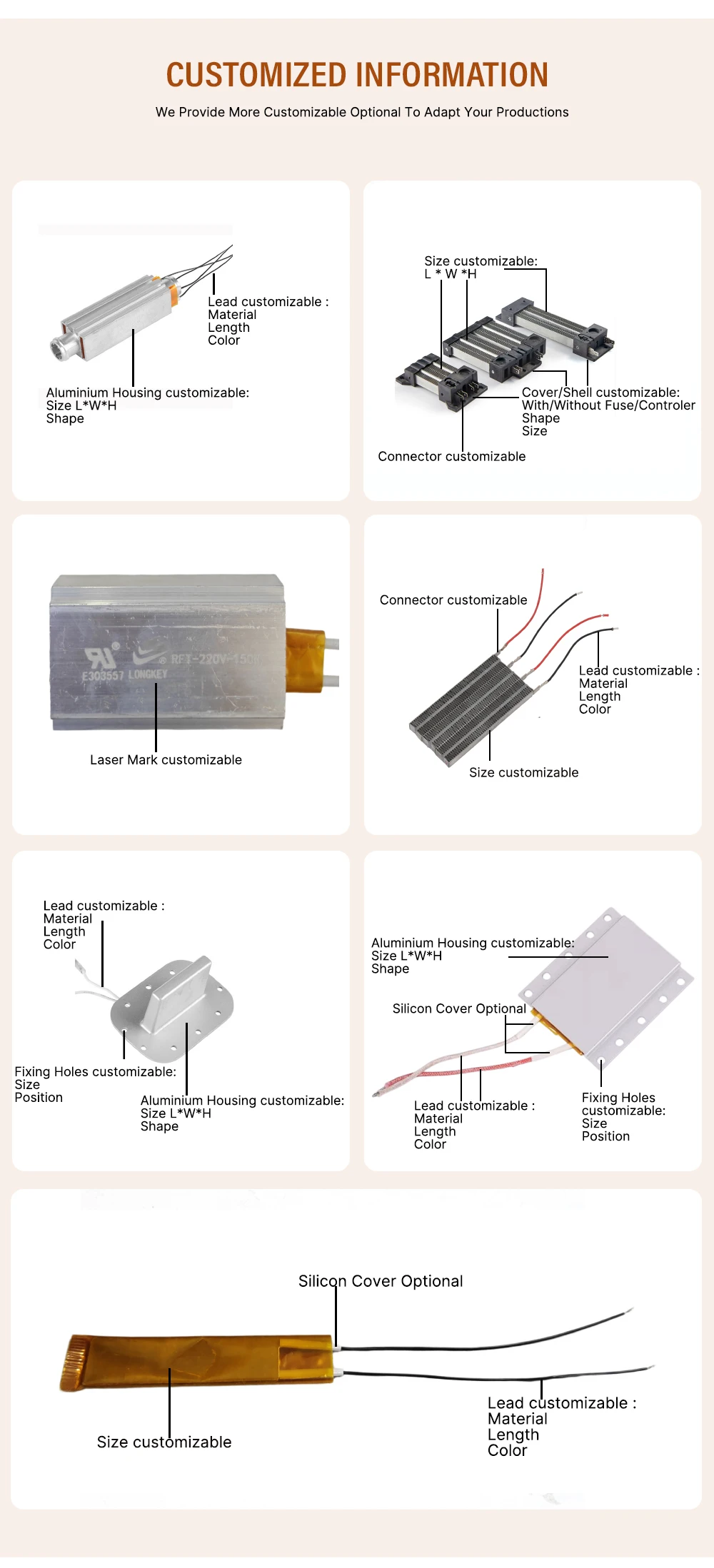 Element Self-regulating Electric Fan, PTC, Aluminum, 110V-220V - detail 28