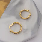Hoops Gold Hoop Hoop Silver Earrings E169E Minimalist 925 Sterling Silver Hoops 18K Gold Twisted Hoop Earrings