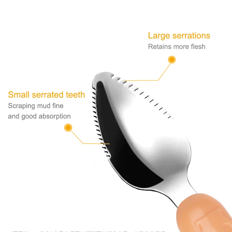 Double-headed Feeding Dual-purpose Fruit Scraping Puree Supplementary Food Fruit Puree Silicone Spoon Baby Scraping Spoon