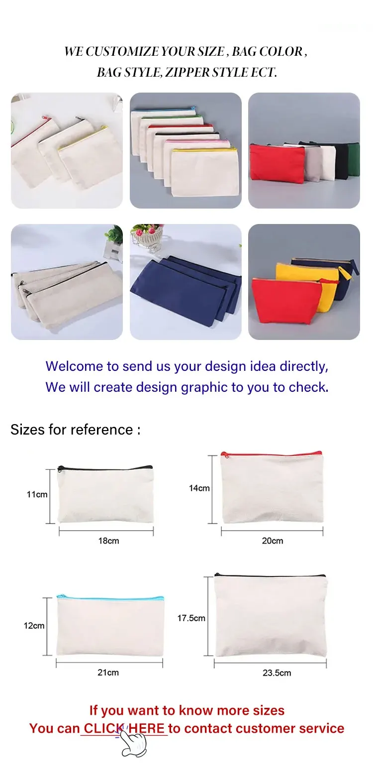 Custom Logo Printed Cotton Canvas Travel Cosmetic Bag Eco-Friendly Folding Makeup Pouch With Zipper for Storage Gifts Included supplier