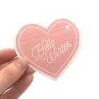 Heart Tag Designer Tags Custom Die Cut Hangtag Pink Heart Shape Hang Tag For Women's Clothes