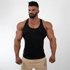 Stringer Tank Top 2021 Wholesale Men #x27 S Fitness Clothing Gym Men Sports Stringer Tank Top Bodybuilding